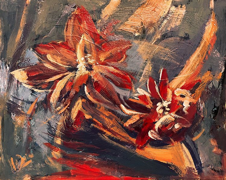 Rode bloemen van Nop Briex