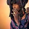 Niger, near Agadez. Woman from the Wodaabe tribe. by Frans Lemmens