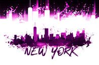 Grafische Kunst NYC Skyline Splashes | rosa van Melanie Viola thumbnail