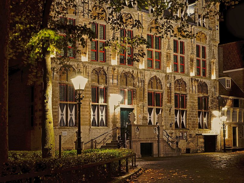 Hôtel de ville de Veere lors d'une soirée pluvieuse par Gert van Santen