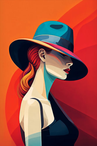 Elegant portret van een vrouw met mysterieuze look