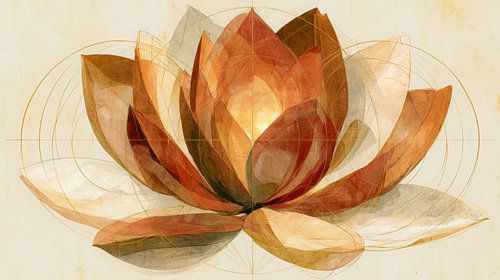 Abstrakter Lotus in warmen Farbtönen
