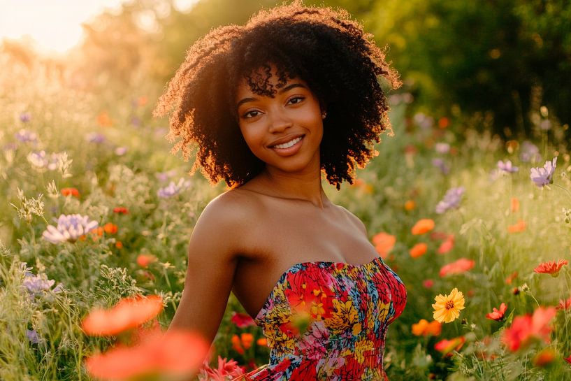 Bloemenmagie in het zonlicht van Poster Art Shop