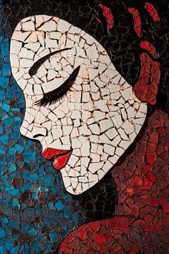 Face of silence - mosaic art by Poster Art Shop