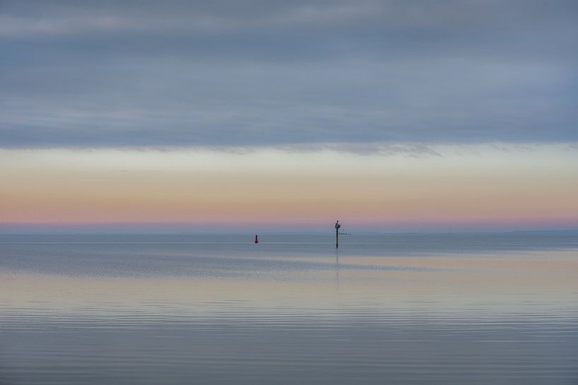 The Wad near Holwerd, Friesland, on a windless day by Harrie Muis