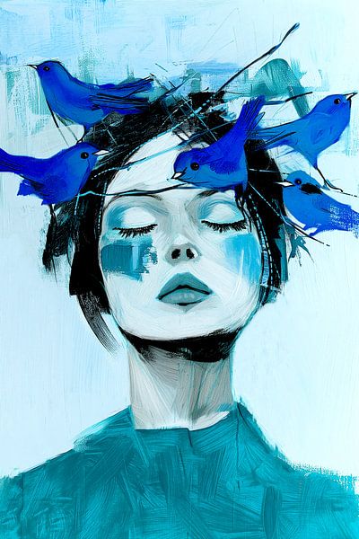 Bird&#039;s Nest blau von Bianca ter Riet