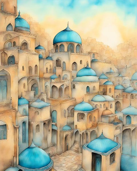 Blue domes under the rising sun, part I by Rita Bardoul