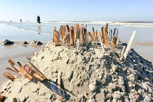 Zandkasteel op strand