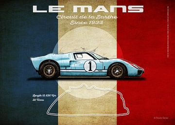Le Mans 1966 GT40 Ken Miles format paysage sur Theodor Decker
