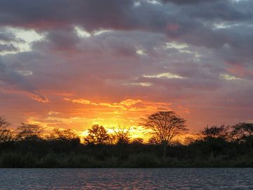 Zonsondergang bij Lake Malawi