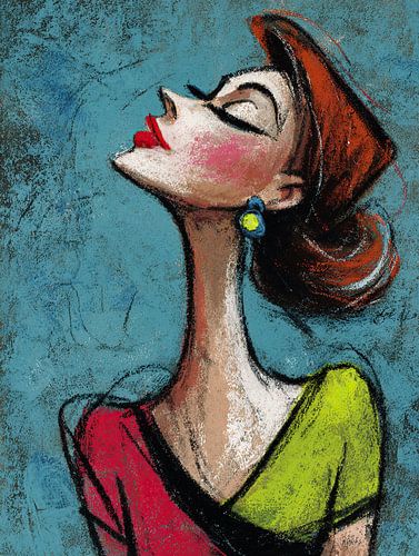 Women's portrait painting | Woman Earring