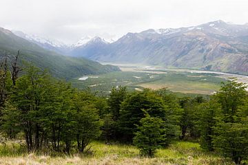 Weids uitzicht tijdens een wandeling in Patagonië, Argentinië van OCEANVOLTA