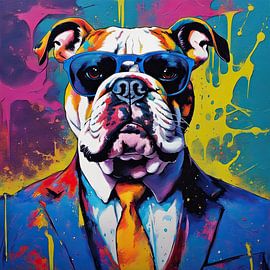 PopArt Bulldogge 09.51 von Blickfänger Gemälde