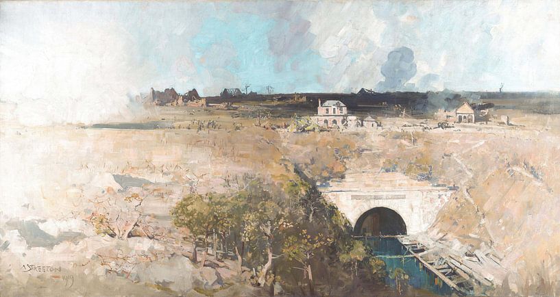Arthur Streeton~Tunnel Bellcourt by finemasterpiece