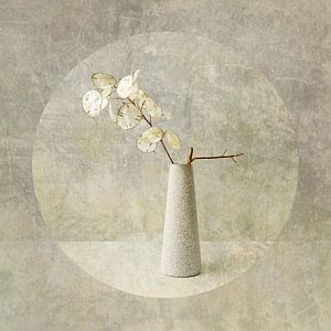Stilleven met bloemen. Japandi. Judaspenning.