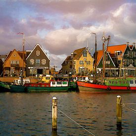 Schilderij effect op foto Volendam van Alice Berkien-van Mil