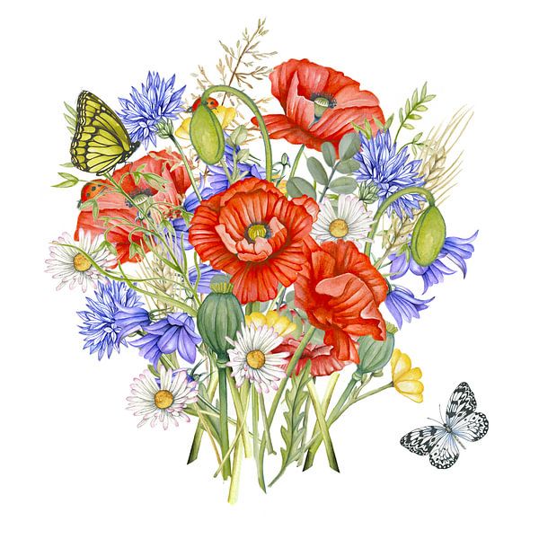 Bouquet de coquelicots des champs par Geertje Burgers