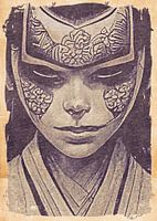 Samurai Girl retro art