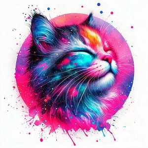Katze in Neonfarben ( 2 )