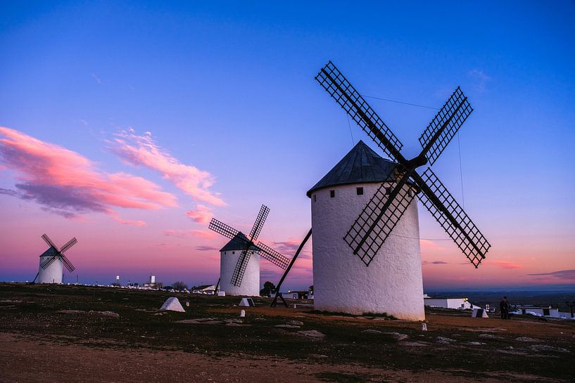 Spanish mills at sunset by Joke Beers-Blom
