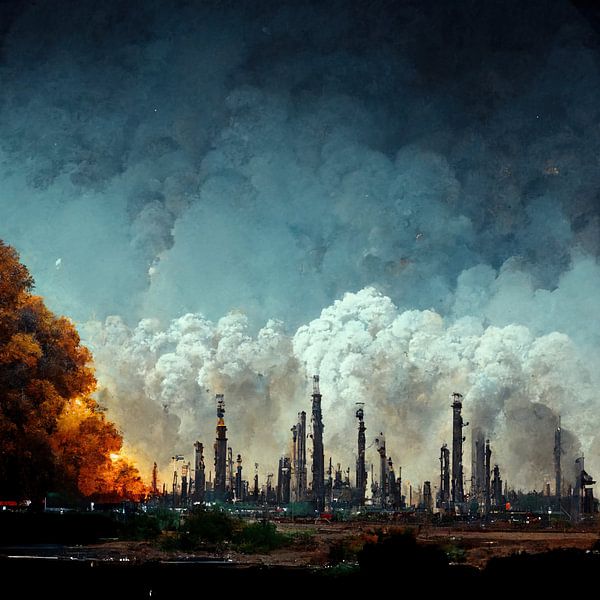 Factories with chimneys by Denny Gruner
