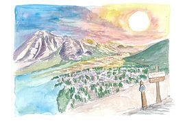 Extrémité nord du Continental Divide Trail Magnifiques lacs de Waterton