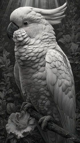 zwart-wit papegaai-kaketoe-ara