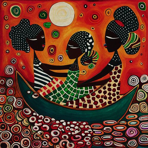 Drie meisjes uit Afrika hebben plezier