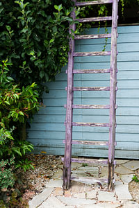 oude ladder in een tuin