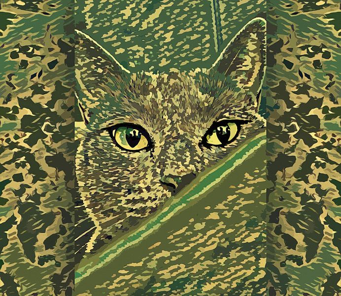 Cat Amera Camouflage abstract von Liona Toussaint