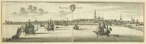 Gezicht op Rotterdam, Caspar Merian, 1654