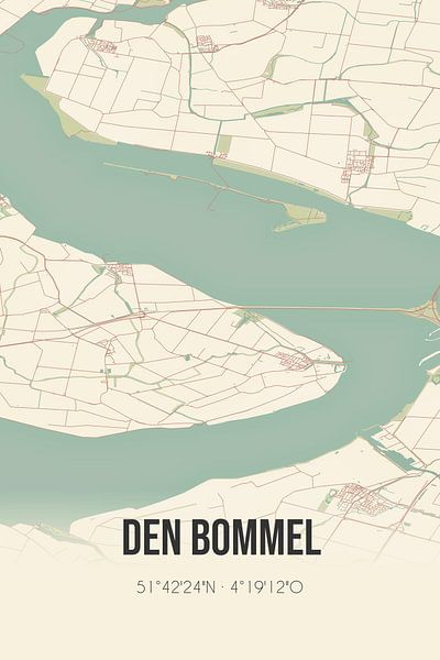 Vintage map of Den Bommel (South Holland) by Prints of Place