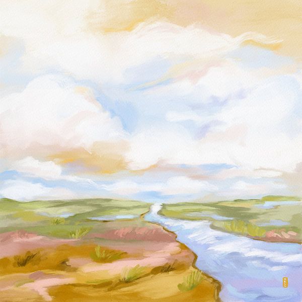 Fluss der Träume Landschaft Kunstwerk von Dirkie Nell