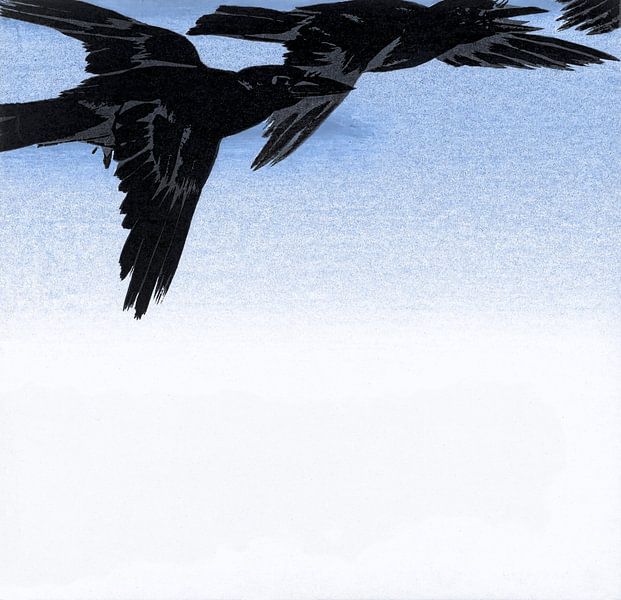 Japanischer Vogel Flug von Mad Dog Art