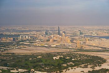 View over desert city of Dubai