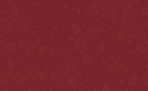 Boom en Blad herhalend patroon, diep rood