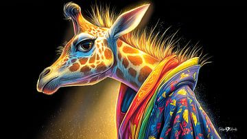 giraffe portrait by Gelissen Artworks