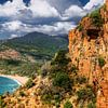 Panorama du paysage côtier de l'île de Corse en Méditerranée sur Voss Fine Art Fotografie