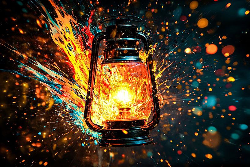 Lantaarn in explosie van kleur van Art & Soul Creations