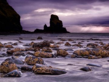 Zonsondergang, Talisker Bay van Hans den Boer