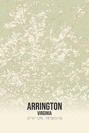 Vintage landkaart van Arrington (Virginia), USA. van Stad & Wand