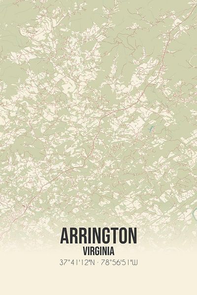 Vintage map of Arrington (Virginia), USA. by Prints of Place