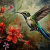 Colibri | Vert sur Peintures accrocheuses