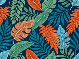 Tropisch gebladerte droom: Weelderig botanisch patroon van Artistic