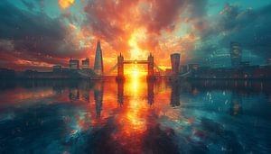 Tower Bridge London abstract panorama