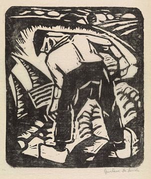 Aardappelrooier of De boer, Gustave De Smet, 1918 van Atelier Liesjes