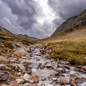 Sterk stromende rivier tussen de Oostenrijkse bergen van Dafne Vos