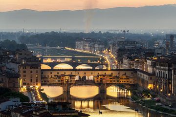 Zonsondergang in Florence - Italie van Roy Poots