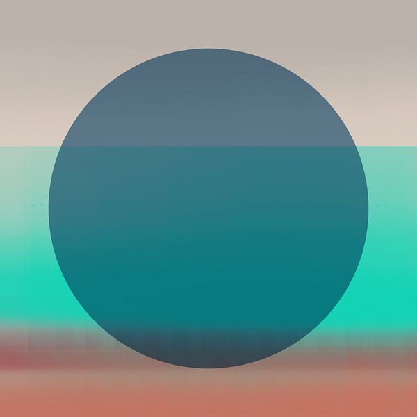 Neon-Kunst. Bunte minimalistische geometrische abstrakte in blau, braun, grün von Dina Dankers