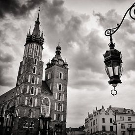 Zwart-wit fotografie: Krakau - Mariakerk van Alexander Voss